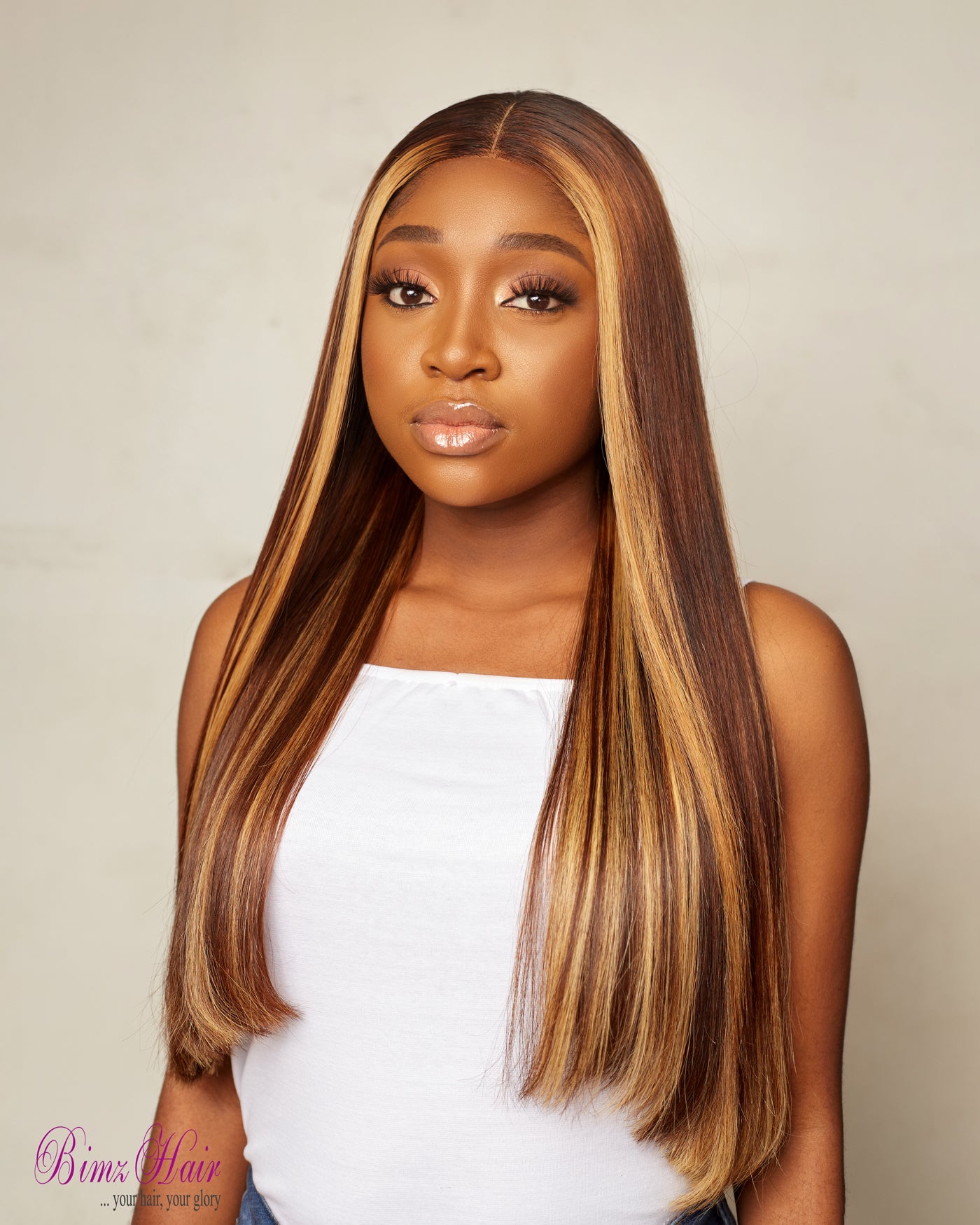 Elin Silky Straight 18 Inches 4x4 Closure Brown & Gold Balayage