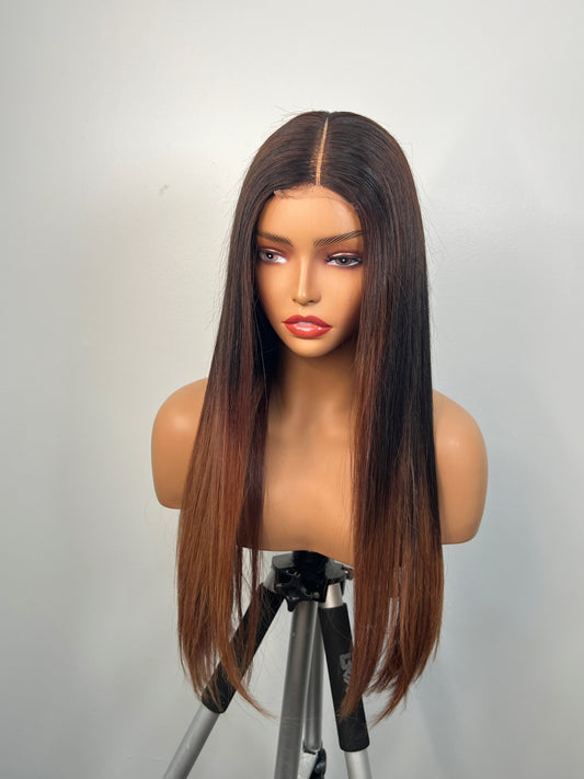 Lush Silky 20 Inches 2x6 Closure with Subtle Gold Brown with Dark Highlights