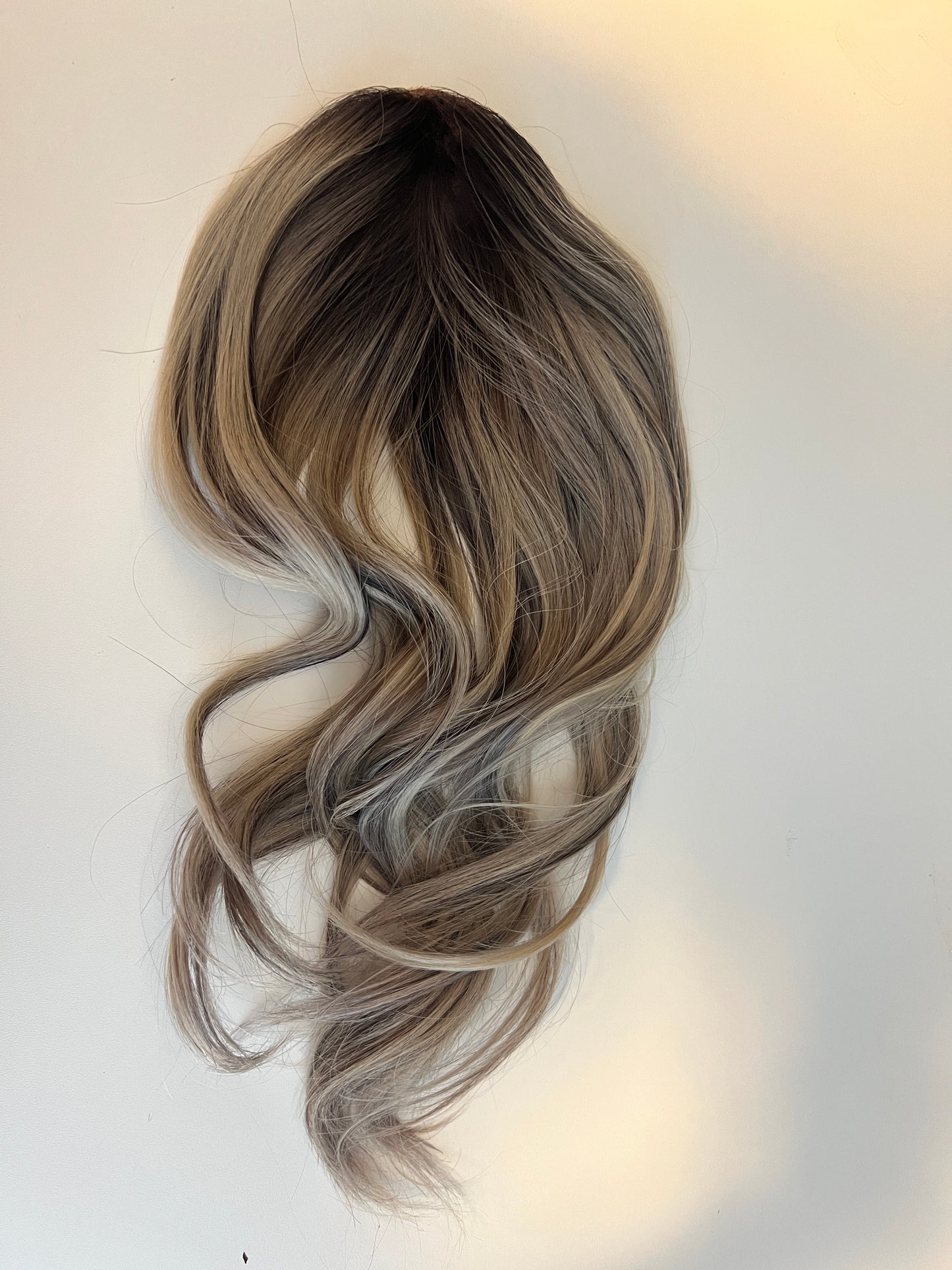 14 Inches Grey and Ash Brown Small Topper by Bimz Hair - Top