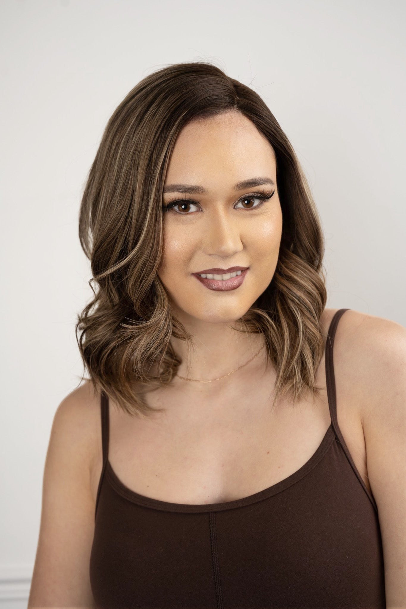 Marilyn 12 Inches Ash Brown and Gold Wig