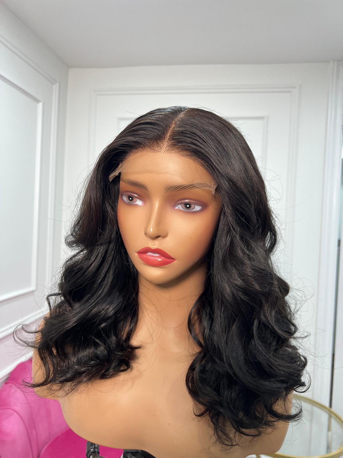 Sheer Waves 14 Inches with a Matching 5x5 Closure - Dark brown