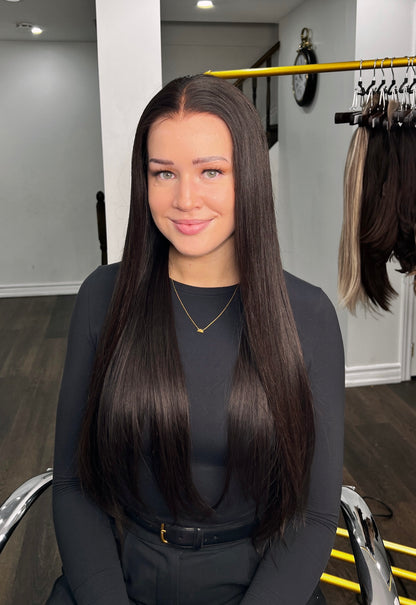24 inches Dark Brown 13x6 Frontal silky straight Medical Wig