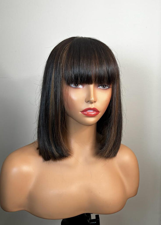 Leila Silky Fringe Wig 12 Inches with3x4 Closure