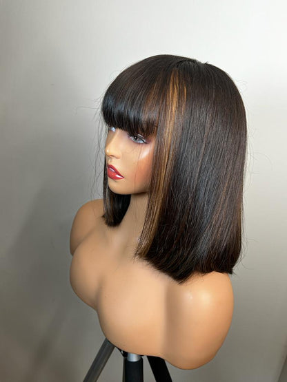 Leila Silky Fringe Wig 12 Inches with3x4 Closure