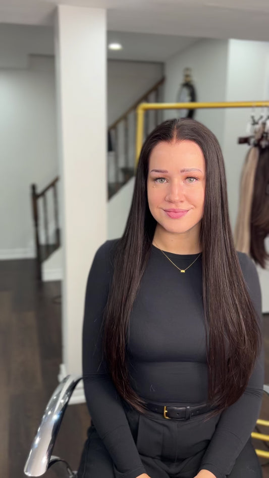 24 inches Dark Brown 13x6 Frontal silky straight Medical Wig